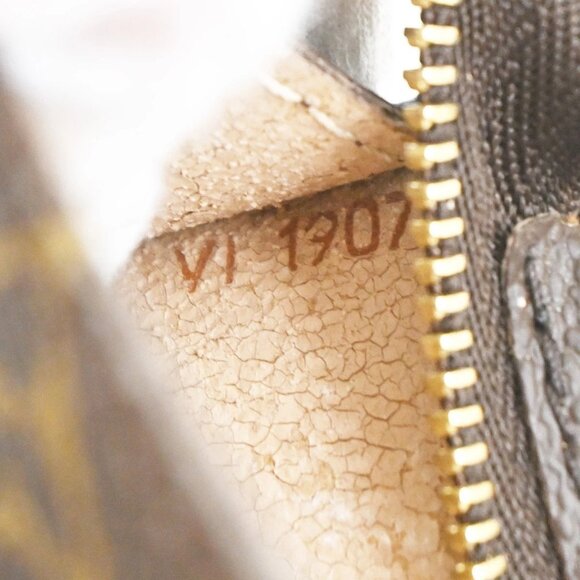 LOUIS VUITTON Logo BUCKET GM Pouch Bag Monogram Leather Brown France 60ZA160 - Picture 12 of 13